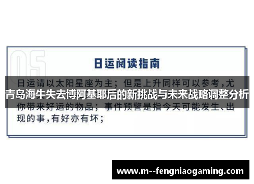 青岛海牛失去博阿基耶后的新挑战与未来战略调整分析